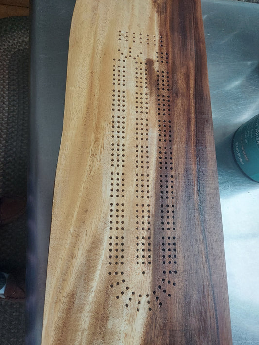 Acacia Wood Cribbage Board