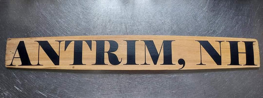 Town Barrel Stave Sign
