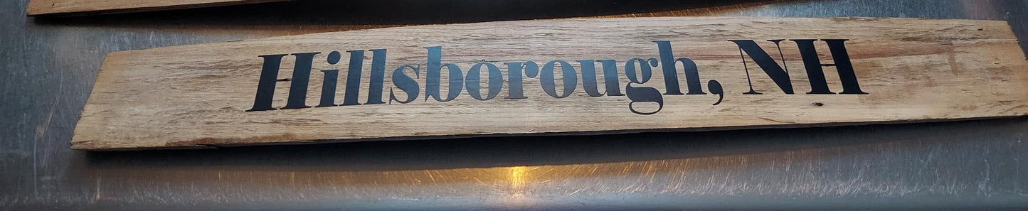 Town Barrel Stave Sign