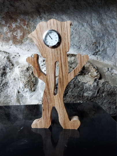 Wood desk clock