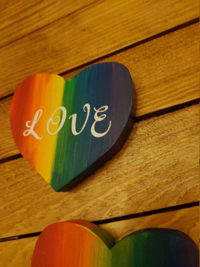 Rainbow LGBTQ wood coasters