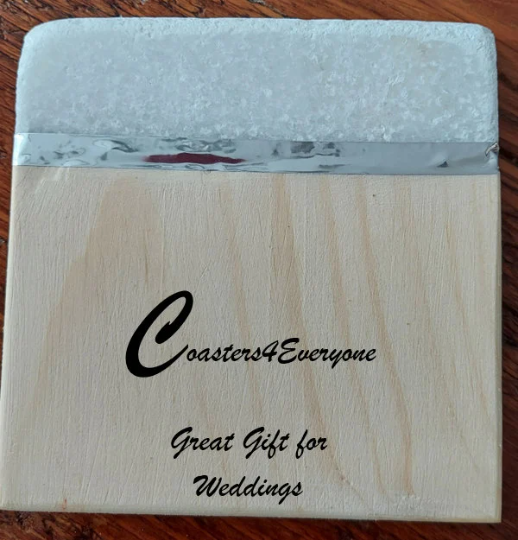 Carrara Marble and Pine Coasters