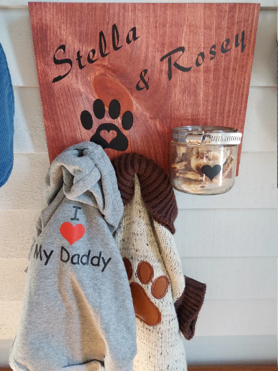 Personalized Dog Leash and coat holder