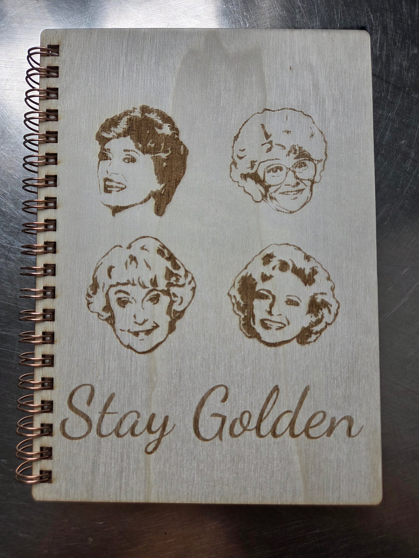 Golden Girls wood notebook