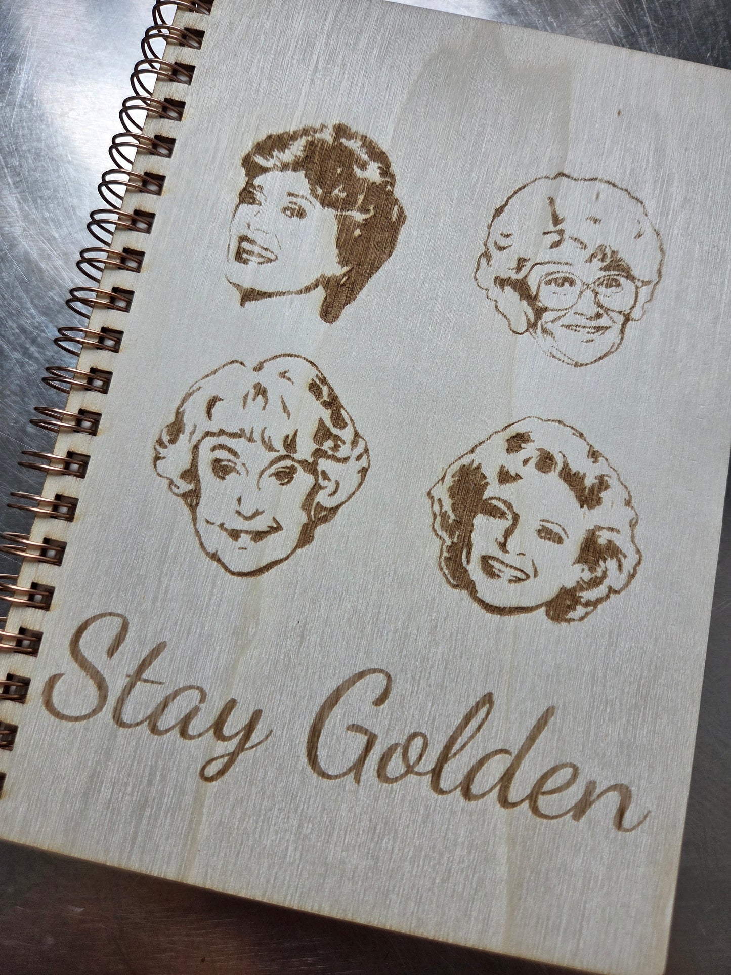 Golden Girls wood notebook