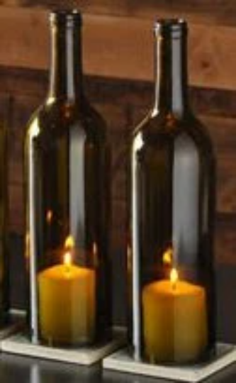 Wine bottle candle holders