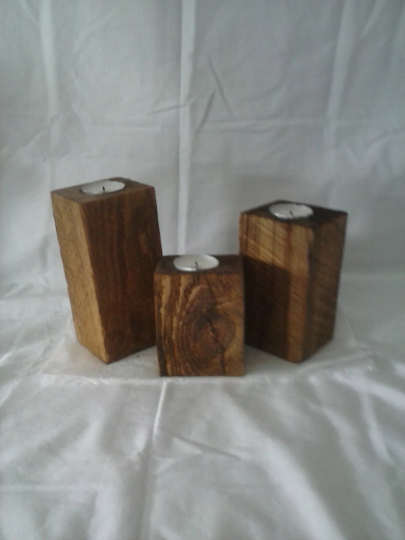 Wood Candle Holders