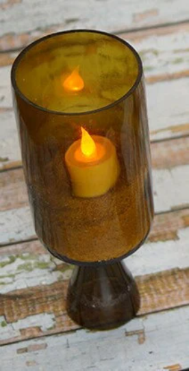 Wine bottle candle holder