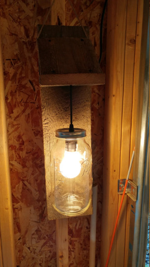 Mason Jar Barn Board wall sconce