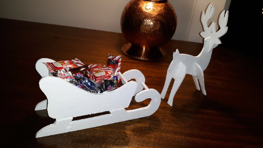 Wood Sleigh Candy Dish