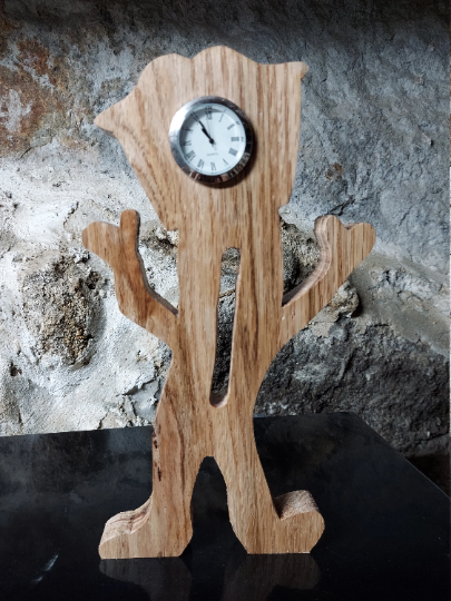 Wood desk clock