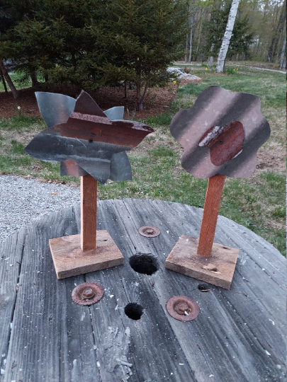 Rustic tin flowers