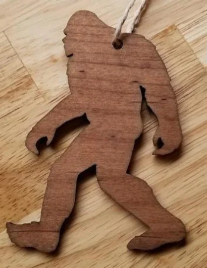 Sasquatch wood ornament