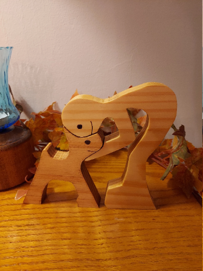 Dog wood sculpture