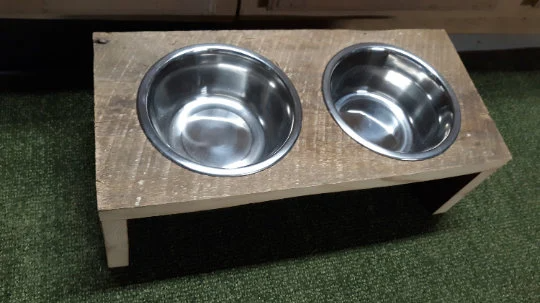 Barn board Dog Cat Bowl Stand